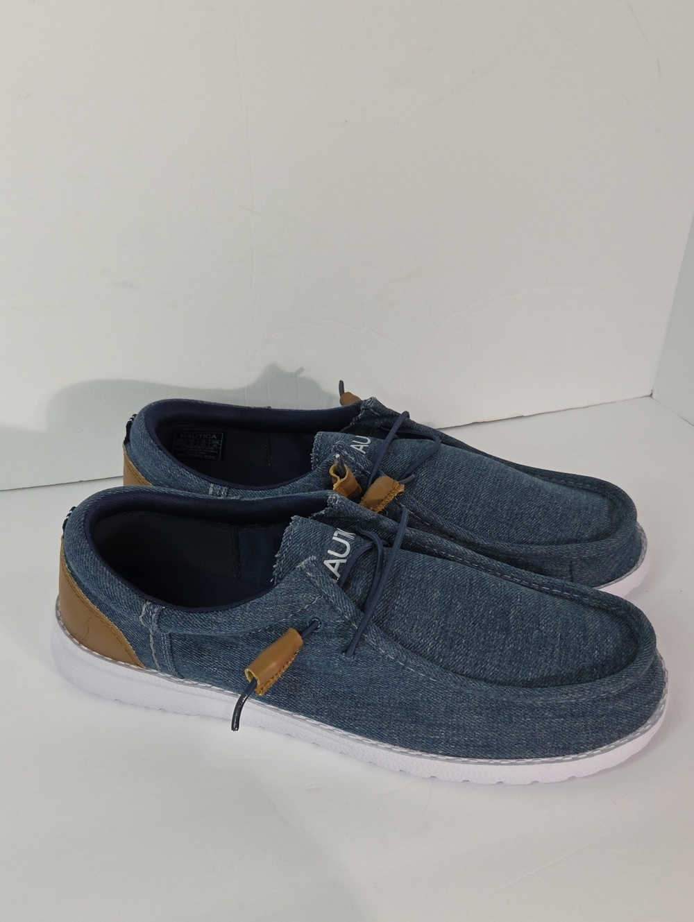 (New) Nautica Loafers in Blue Canvas with White Sole NWOT